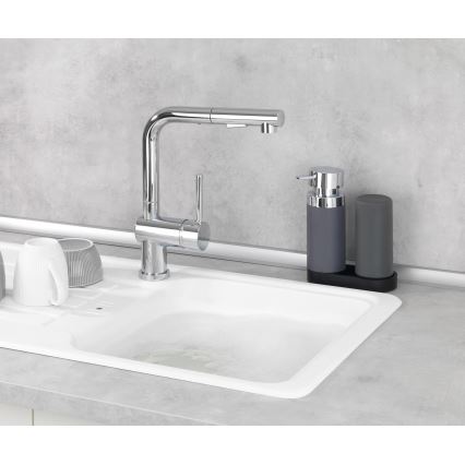 WENKO 54735100 - Станция за миене EASY SQUEEZ-E 15x18 cm сива/сива