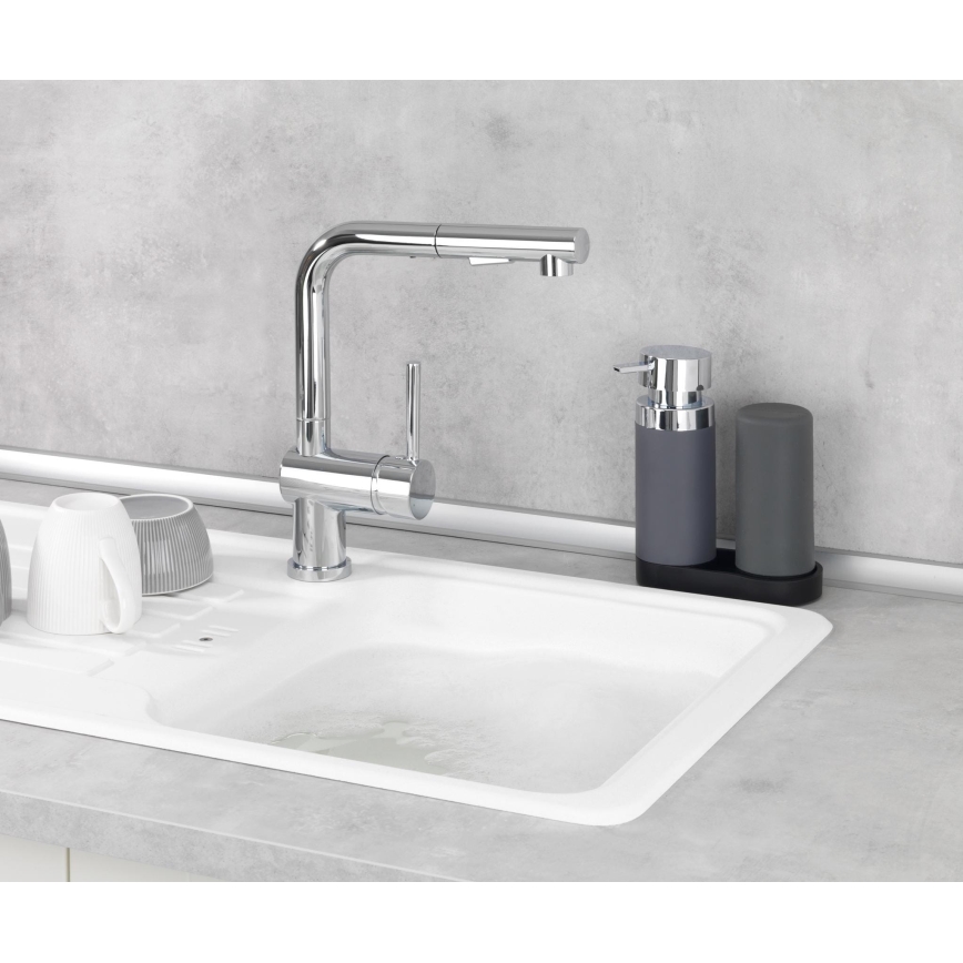 WENKO 54735100 - Станция за миене EASY SQUEEZ-E 15x18 cm сива/сива