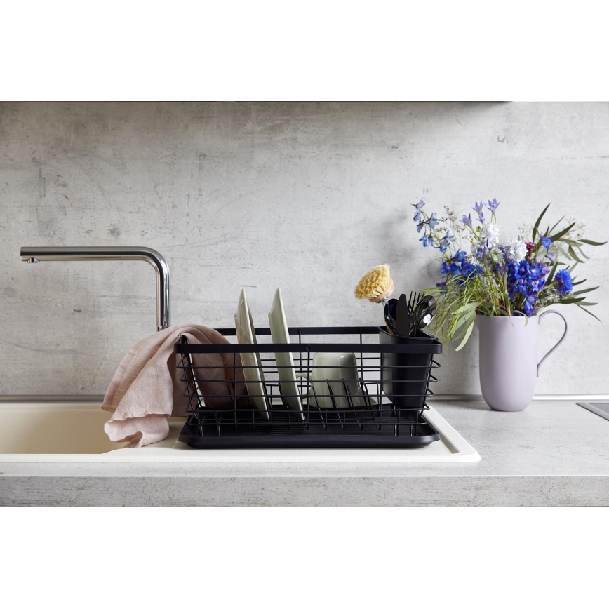 WENKO 54766100 - Оцедник за съдове BLACK OUTDOOR KITCHEN 36x30 cm черен/черен