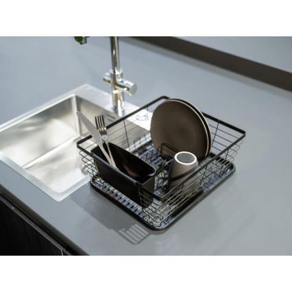 WENKO 54766100 - Оцедник за съдове BLACK OUTDOOR KITCHEN 36x30 cm черен/черен
