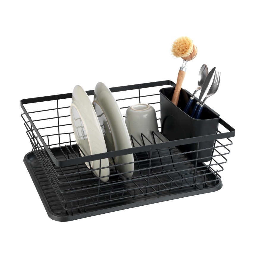 WENKO 54766100 - Оцедник за съдове BLACK OUTDOOR KITCHEN 36x30 cm черен/черен