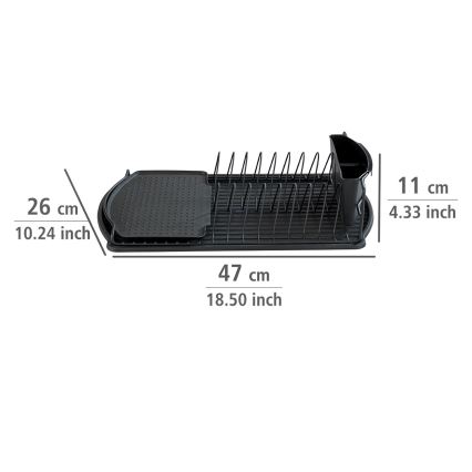 WENKO 54767100 - Отцедник за съдове BASIC 47,5 x 26,5 см черен