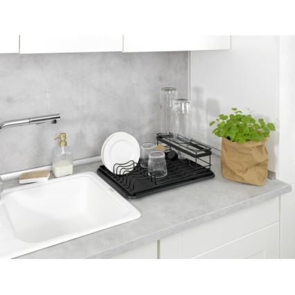 WENKO 54798100 - Сушилник за съдове AMY 42,5x31,5 cm черен
