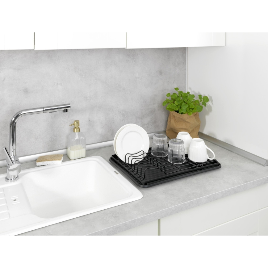 WENKO 54798100 - Сушилник за съдове AMY 42,5x31,5 cm черен