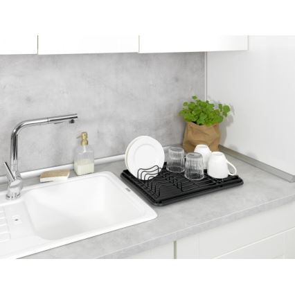 WENKO 54798100 - Сушилник за съдове AMY 42,5x31,5 cm черен