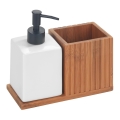 WENKO 54944100 - Дозатор за течен сапун MERA 18,5x17 cm кафяв