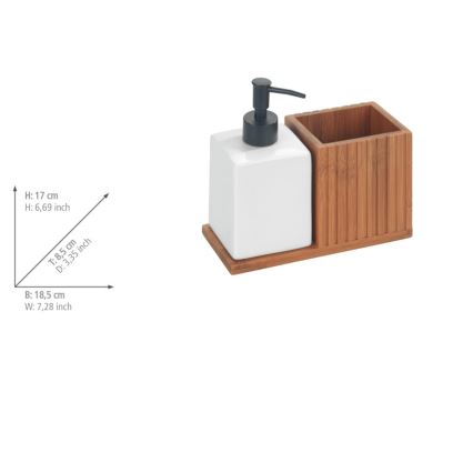 WENKO 54944100 - Дозатор за течен сапун MERA 18,5x17 cm кафяв