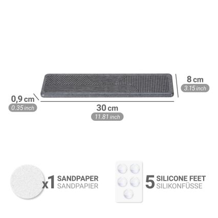 WENKO 54957100 - Подложка за оттичане DAMON 30x8 cm, сива