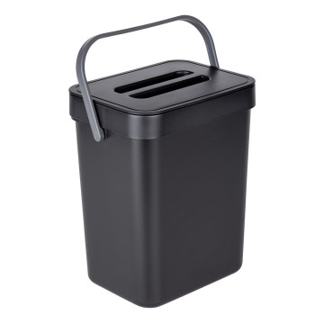 WENKO 55027100 - Кош за отпадъци BLACK OUTDOOR KITCHEN 19x24 cm черен/сив/прозрачен