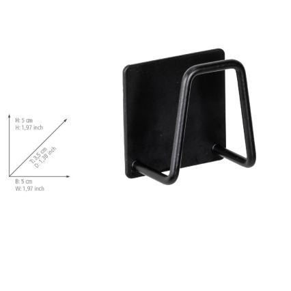 WENKO 55071100 - Държач BLACK OUTDOOR KITCHEN 5x5 cm неръждаема стомана/черен