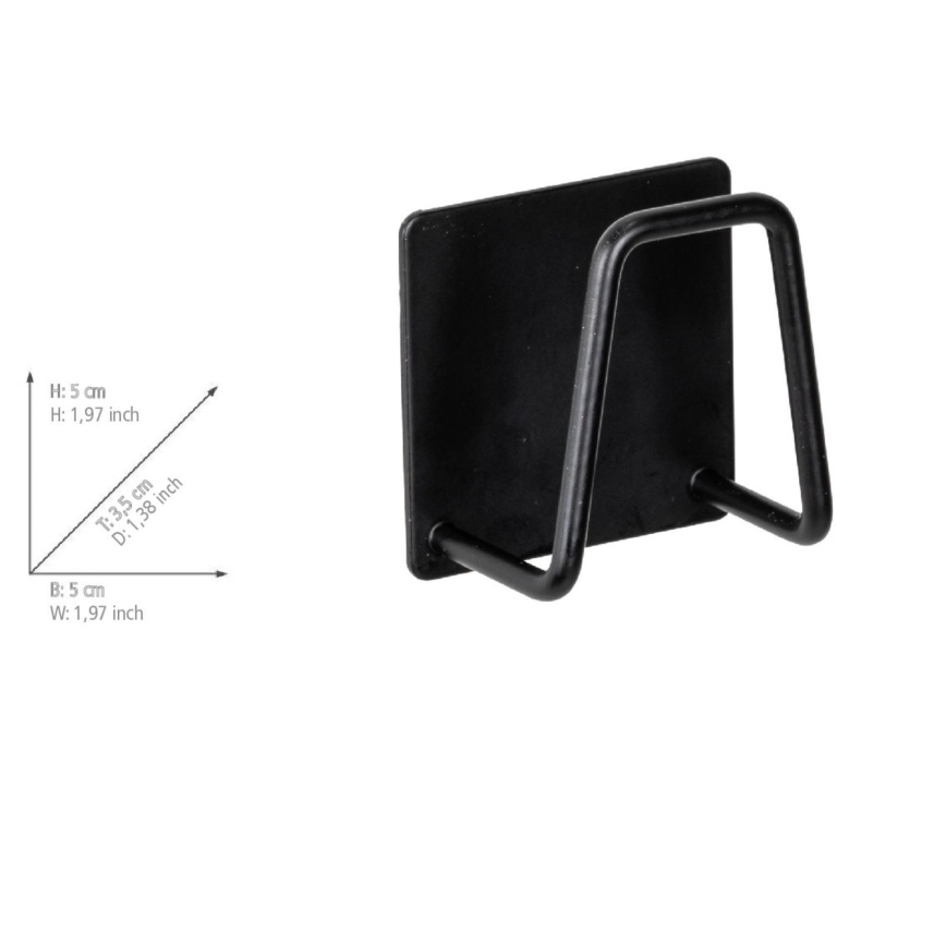 WENKO 55071100 - Държач BLACK OUTDOOR KITCHEN 5x5 cm неръждаема стомана/черен