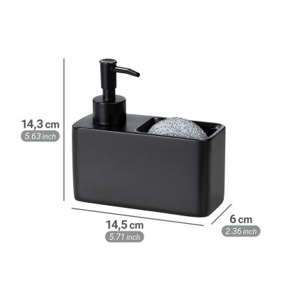 WENKO 55076100 - Дозатор за течен сапун BLACK OUTDOOR KITCHEN 14,5x14,3 cm черен