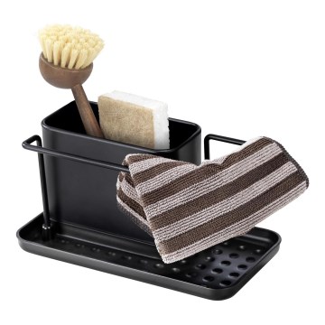 WENKO 55078100 - Органайзер BLACK OUTDOOR KITCHEN 21x12 cm неръждаема стомана/черен