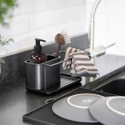 WENKO 55078100 - Органайзер BLACK OUTDOOR KITCHEN 21x12 cm неръждаема стомана/черен