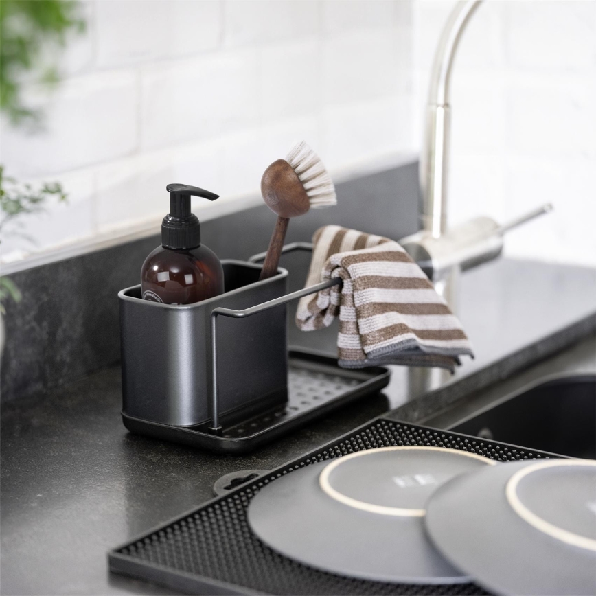 WENKO 55078100 - Органайзер BLACK OUTDOOR KITCHEN 21x12 cm неръждаема стомана/черен