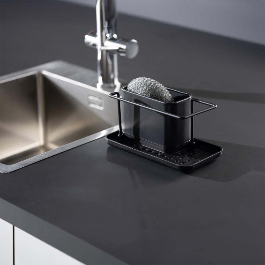 WENKO 55078100 - Органайзер BLACK OUTDOOR KITCHEN 21x12 cm неръждаема стомана/черен