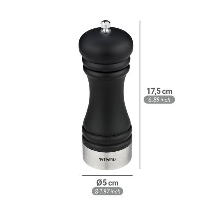 WENKO 55083100-Мелничка за пипер BLACK OUTDOOR KITCHEN 5x17,5 cm черна/бяла