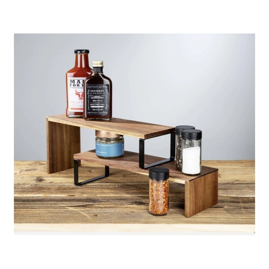 WENKO 55097100-Полица BLACK OUTDOOR KITCHEN 36x16 cm кафява/черна