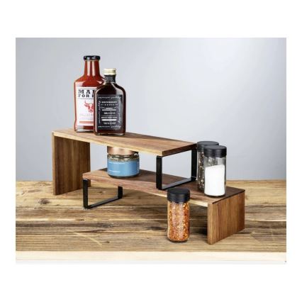 WENKO 55097100 - Полица BLACK OUTDOOR KITCHEN 36x16 см кафяв/черен