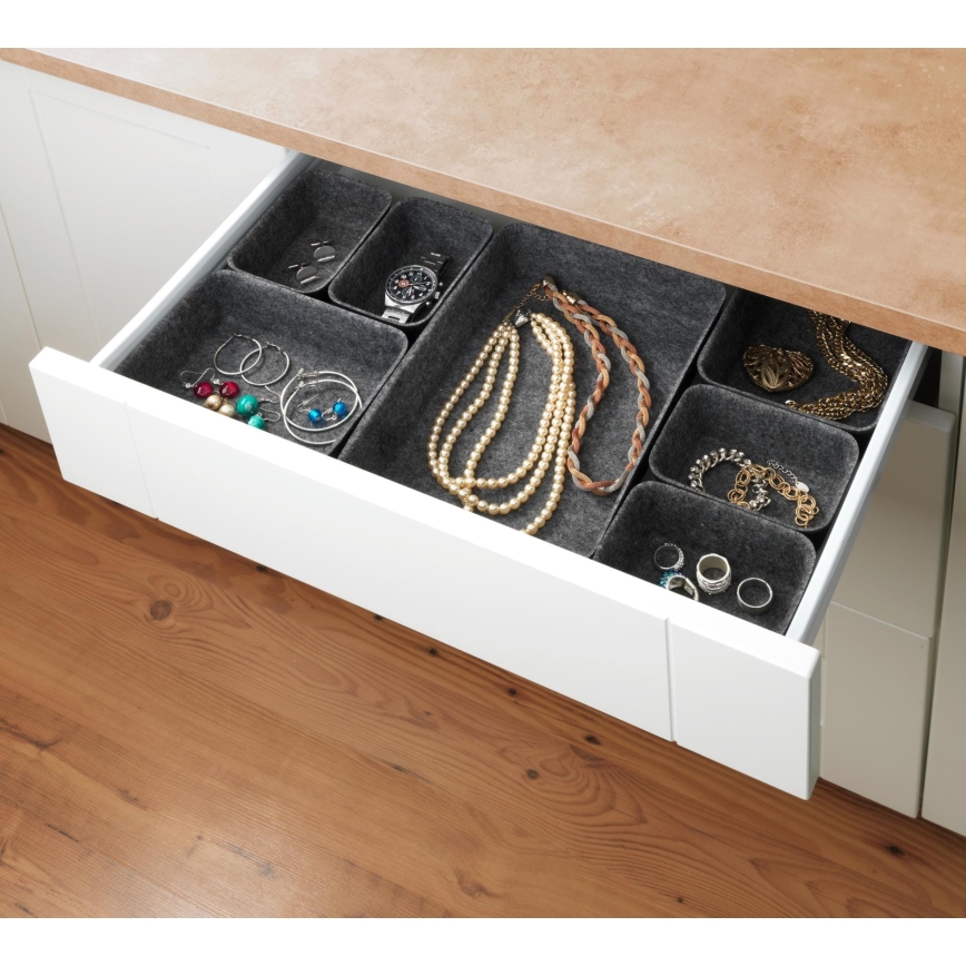 WENKO 64502100 - Органайзер за чекмедже FELT 28,5 x 20 см сив