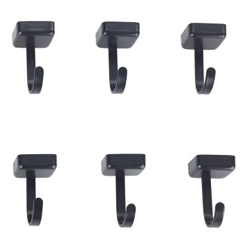 WENKO 71149800 - Закачалки JET 2,2x3,9 cm черно/сребристо