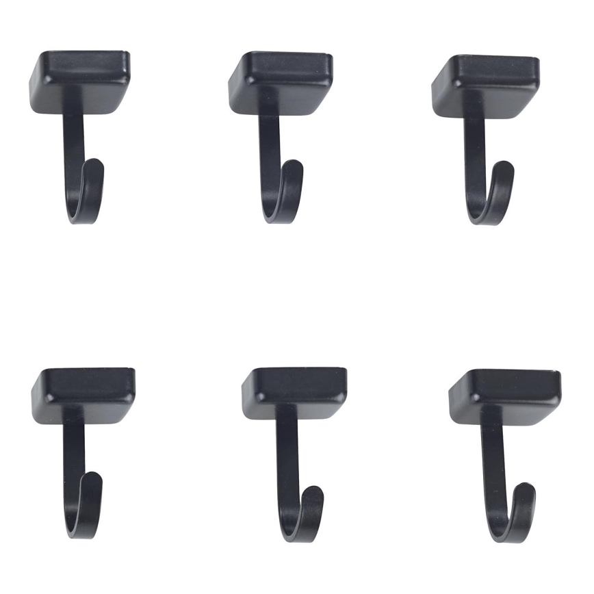 WENKO 71149800 - Закачалки JET 2,2x3,9 cm черно/сребристо