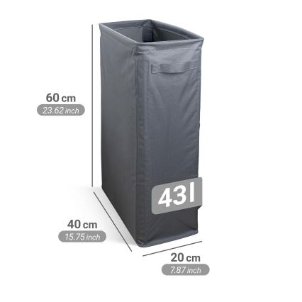 WENKO 71299800 - Кош за пране SLIM 20x60 cm антрацит