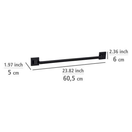 WENKO 71445800 - Релса за кърпи VACUUM-LOC QUADRO ED 60,5x6 cm черна