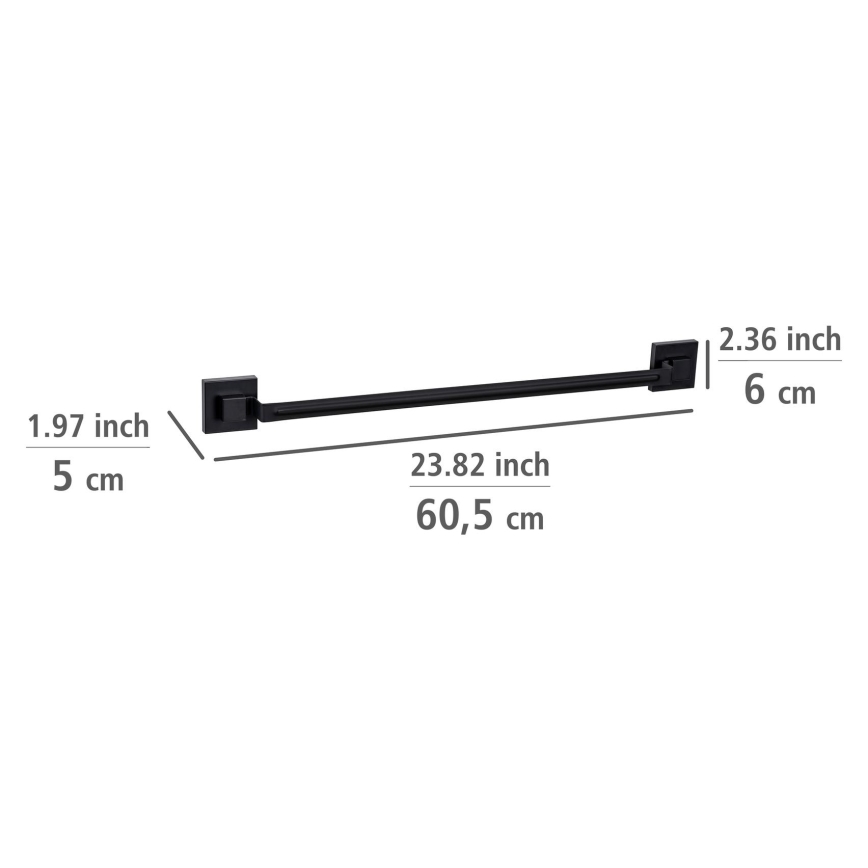 WENKO 71445800 - Релса за кърпи VACUUM-LOC QUADRO ED 60,5x6 cm черна