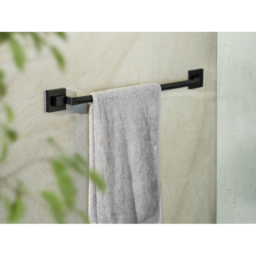 WENKO 71445800 - Релса за кърпи VACUUM-LOC QUADRO ED 60,5x6 cm черна