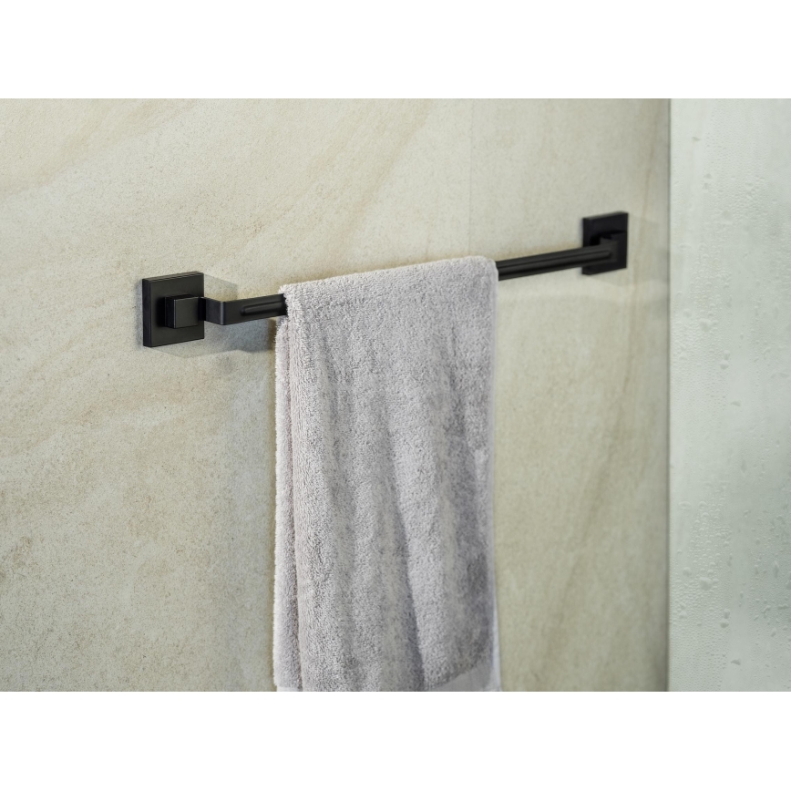 WENKO 71445800 - Релса за кърпи VACUUM-LOC QUADRO ED 60,5x6 cm черна