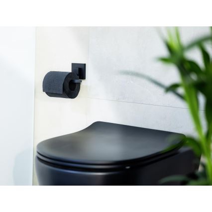 WENKO 71447800 - Държач за тоалетна хартия VACUUM-LOC QUADRO ED 14x11 cm черен