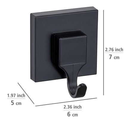 WENKO 71448800 - Закачалка VACUUM-LOC QUADRO ED 6x7 cm черна
