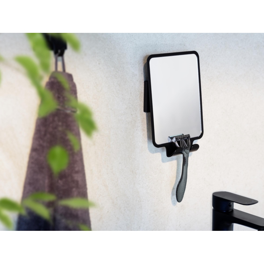 WENKO 71449800 - Огледало VACUUM-LOC QUADRO ED 14x19,5 cm черно