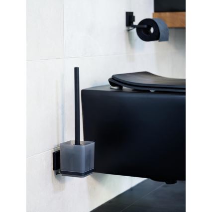 WENKO 71450800 - комплект за WC VACUUM-LOC QUADRO ED 9,5x37 cm черен