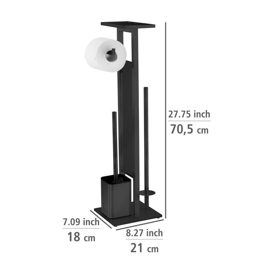 WENKO 71558800 - WC комплект DEBAR 21x70,5 cm неръждаема стомана/черно