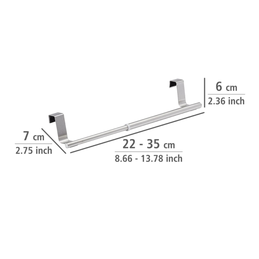 WENKO 79173100 - Държач за кърпи TELESCOPE 7x6 cm неръждаема стомана/сребрист/черен