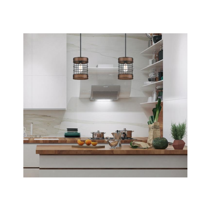 Westinghouse 61179 - Пендел на кабел LANGSTON 1xE27/60W/230V Ø 19 см barnwood