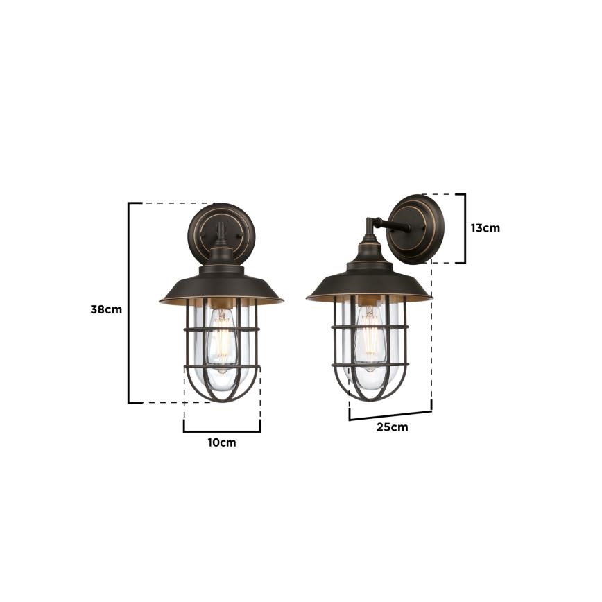 Westinghouse 6121640 - LED Външна стенна лампа IRON HILL 1xE27/60W/230V IP44