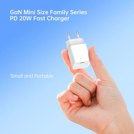 Winner Group- Адаптер за бързо зареждане 1xUSB-C PD 20W + USB кабел USB-C / USB-C 1m