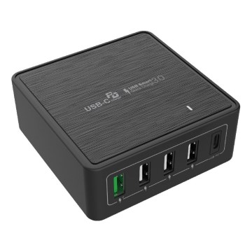 Winner Group - Адаптер за бързо зареждане 5xUSB-C Power Delivery 60W черен