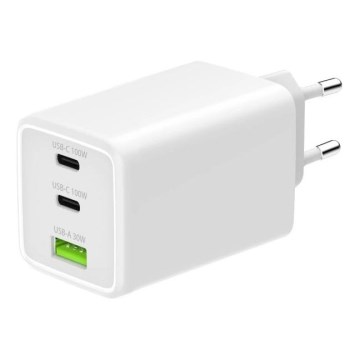 Winner Group - Адаптер за зареждане GaN 1xUSB-A + 2xUSB-C 100W бял