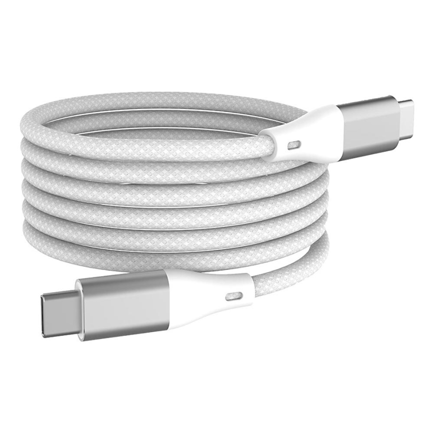 Winner Group - Магнитен USB кабел USB-C / USB-C 60W 1m бял
