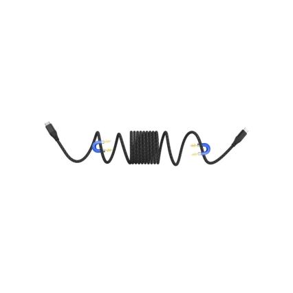 Winner Group - Магнитен USB кабел USB-C / USB-C 60W 1m черен