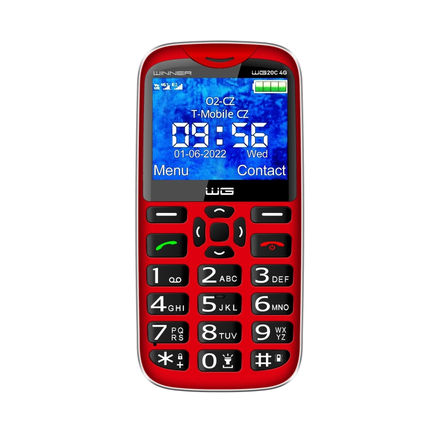 Winner Group - Мобилен телефон за възрастни хора 1600 mAh червен