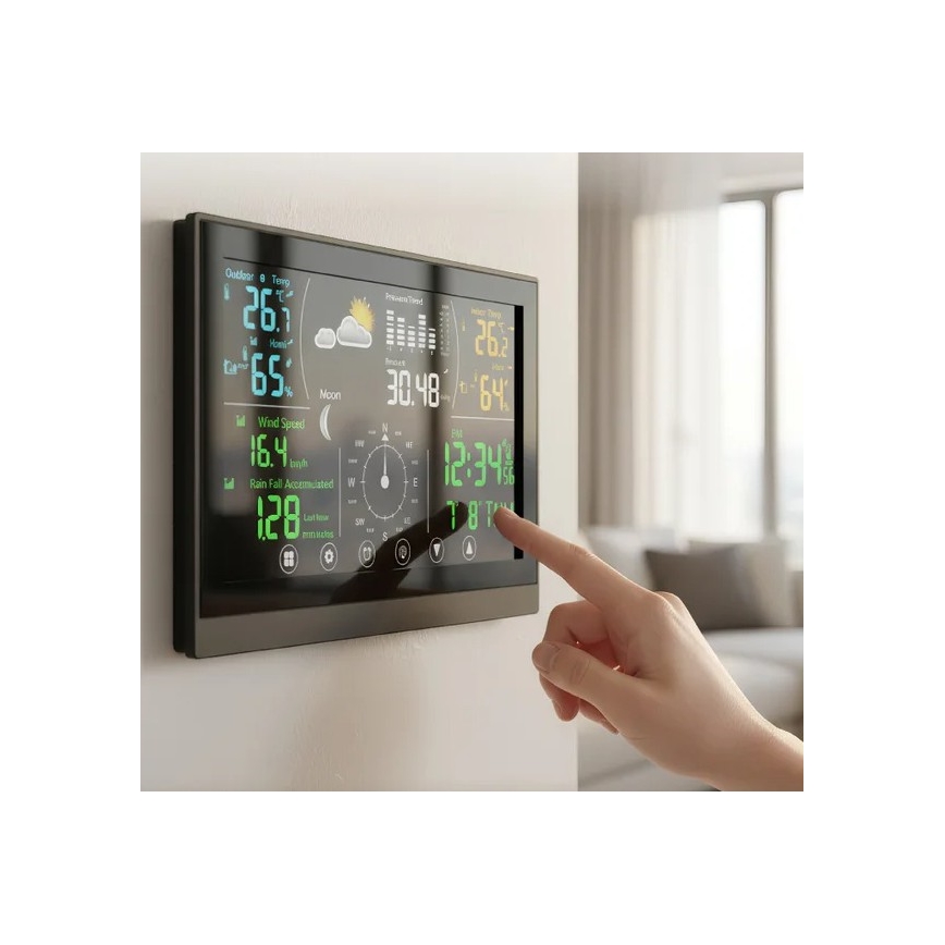 Winner Group - Сензорна метеостанция с цветен LCD дисплей 5V/3xAAA + 6xAA