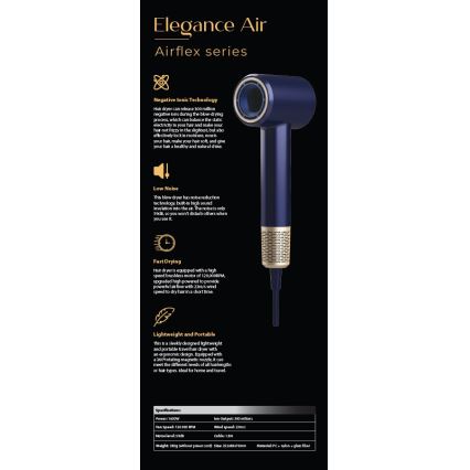 Winner Group - Сешоар за коса с йонизатор Elegance Air 1600W/230V син SCHUKO