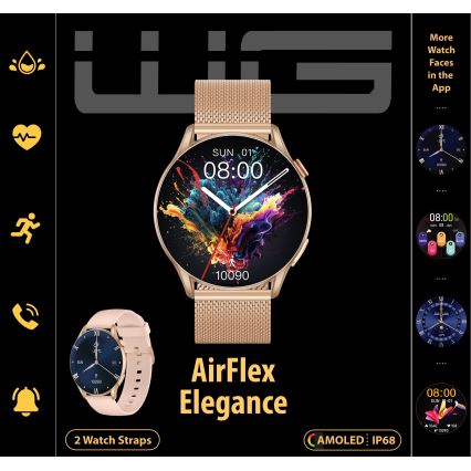 Winner Group - Смарт часовник AirFlex 2 Elegance 280 mAh IP68 златист