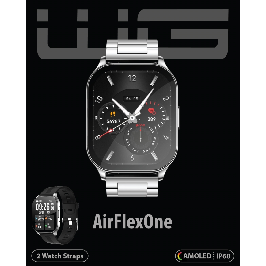 Winner Group - Смарт часовник AirFlexOn 300 mAh IP68 сребрист