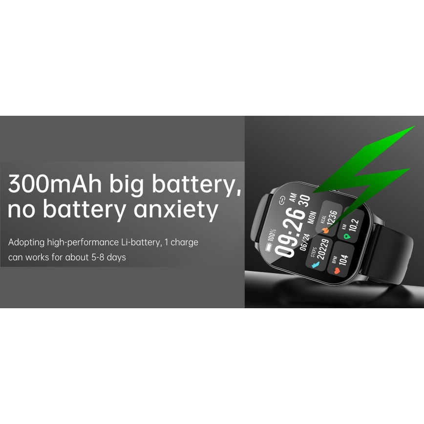 Winner Group - Смарт часовник AirFlexOn 300 mAh IP68 сребрист
